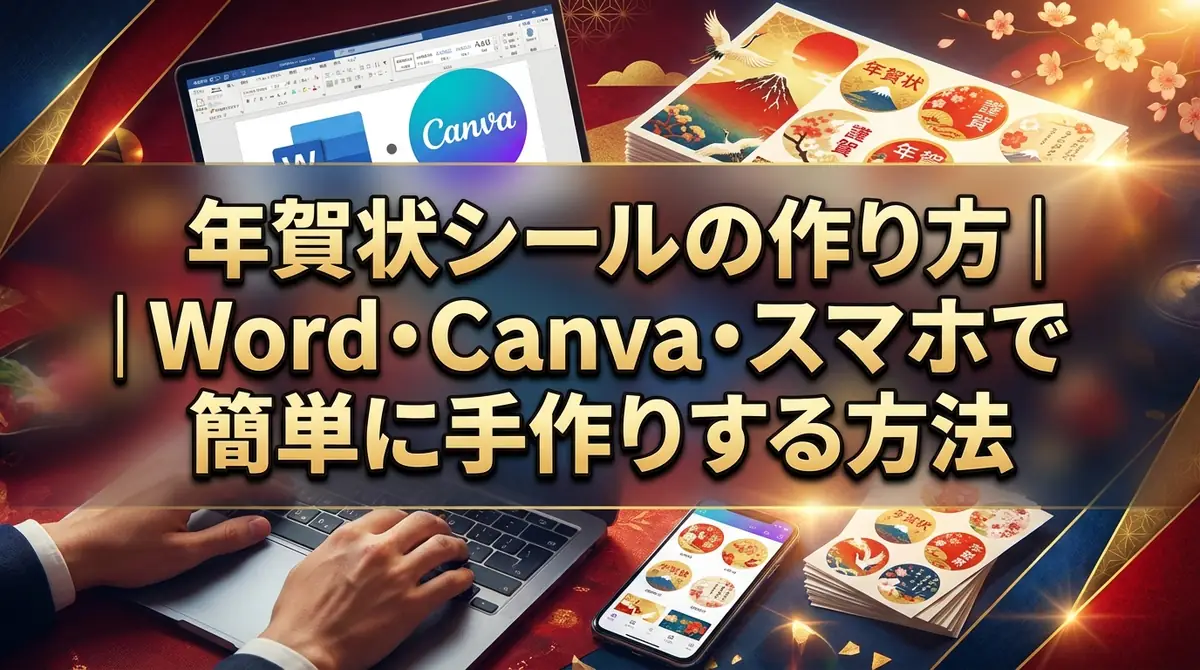 年賀状シールの作り方｜Word・Canva・スマホで簡単に手作りする方法