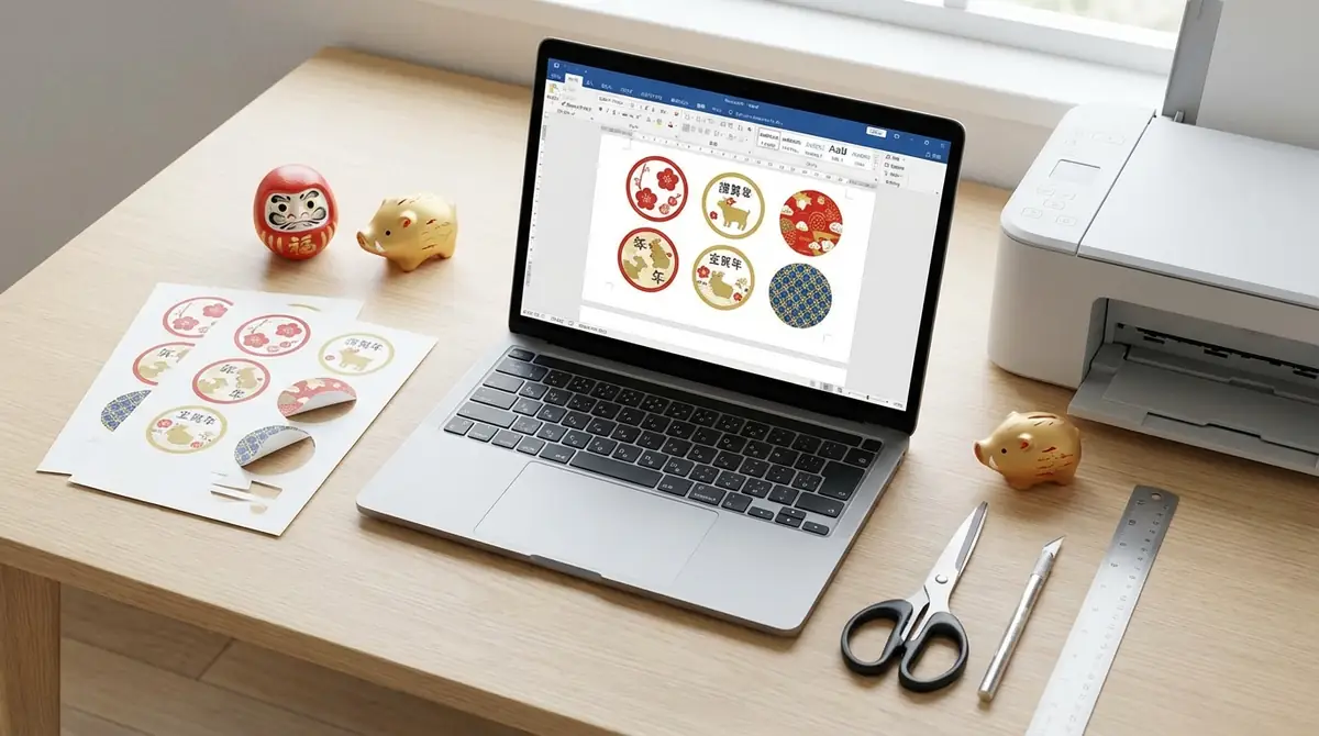 年賀状シールの作り方【Word編】