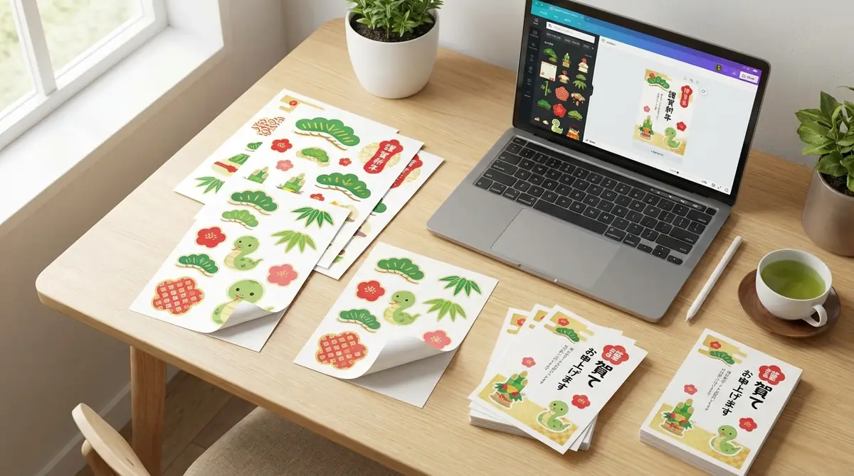 年賀状シールの作り方【Canva編】