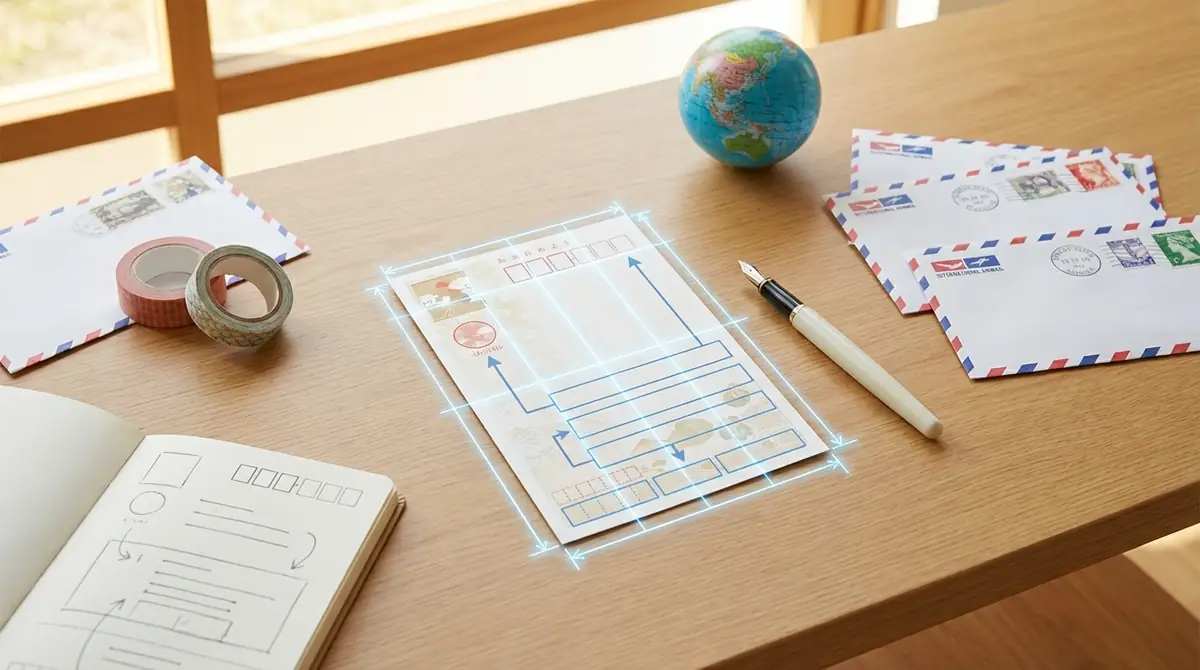 【図解】海外への年賀状の宛名の書き方｜正しいレイアウトと記入例