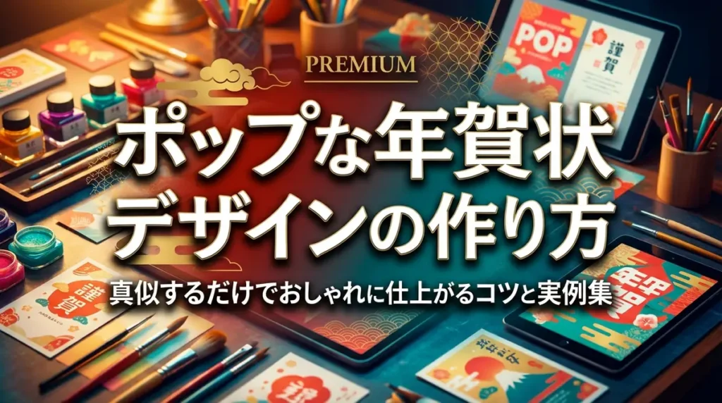 ポップな年賀状デザインの作り方｜真似するだけでおしゃれに仕上がるコツと実例集