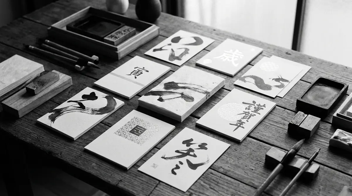 白黒・モノクロでもおしゃれに見える年賀状デザインのコツ