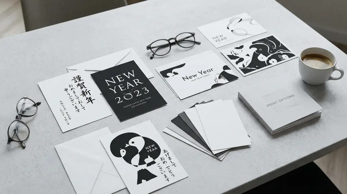 印刷サービスで白黒・モノクロ年賀状を注文する場合の選択肢