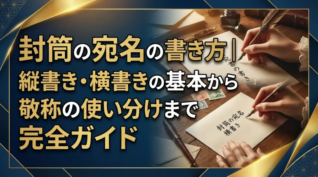封筒の宛名の書き方｜縦書き・横書きの基本から敬称の使い分けまで完全ガイド