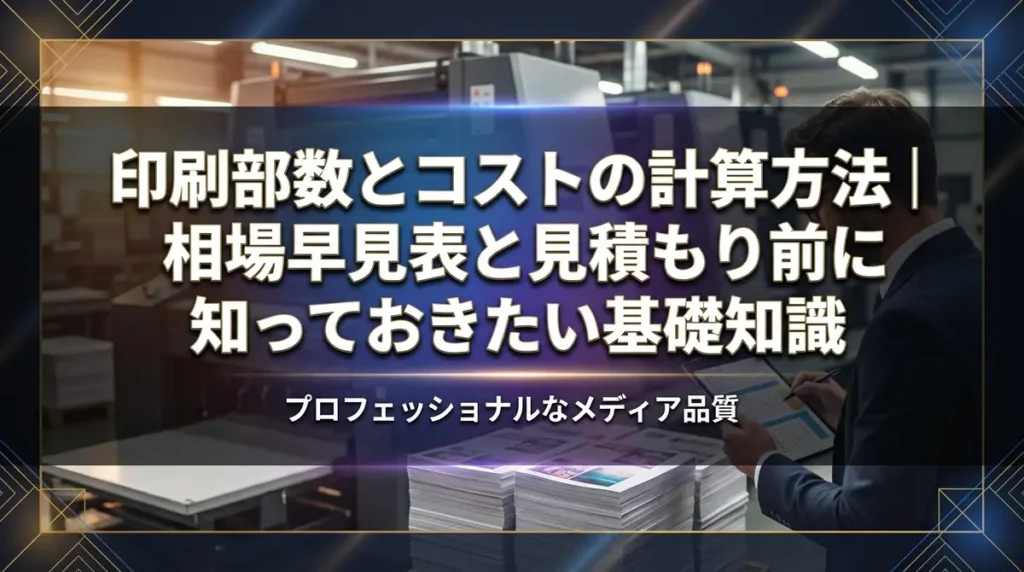 印刷部数とコストの計算方法｜相場早見表と見積もり前に知っておきたい基礎知識