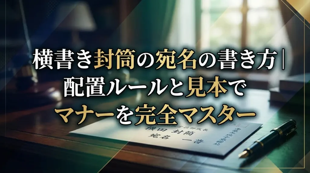 横書き封筒の宛名の書き方｜配置ルールと見本でマナーを完全マスター
