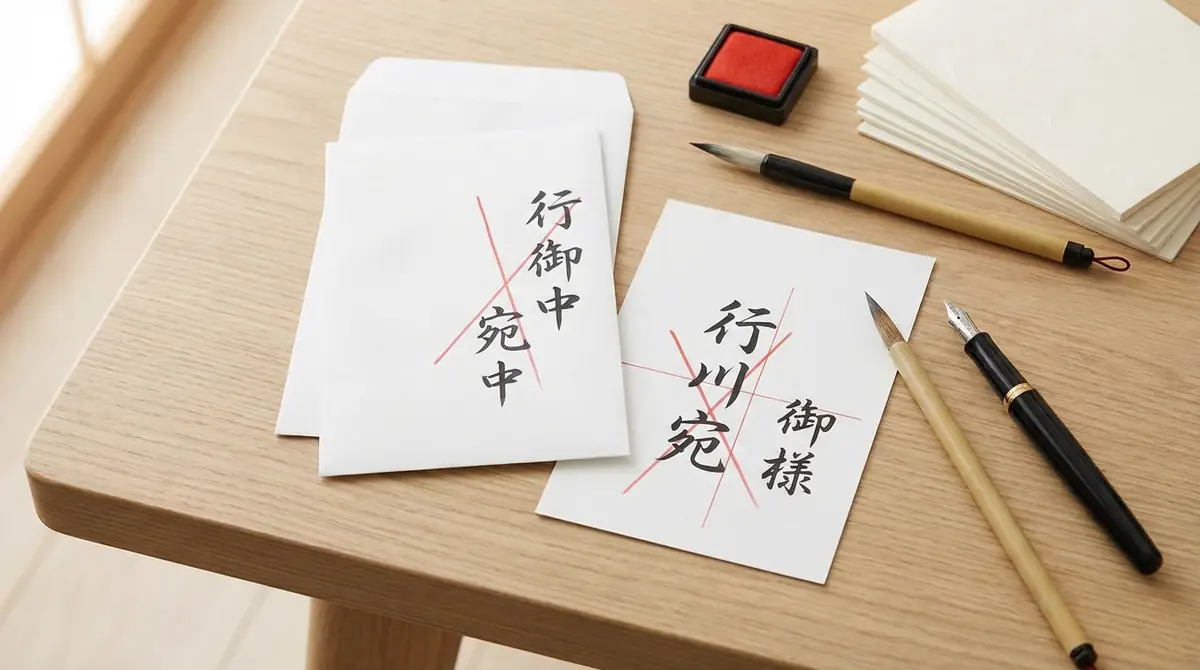 返信用封筒・往復はがきの宛名ルール|「行」「宛」の消し方