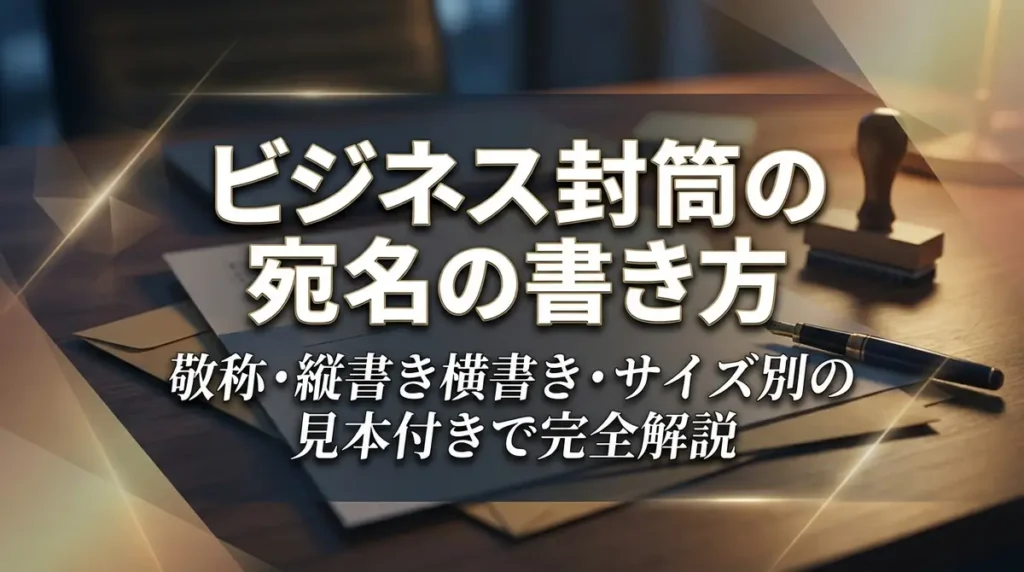 ビジネス封筒の宛名の書き方｜敬称・縦書き横書き・サイズ別の見本付きで完全解説